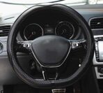 D Shape Steering Wheel Cover 14 inch 36cm for Tesla Model 3 / Y, for Camaro Small D Type Cars and Racing Game Microfiber Leather (Black) - Image 4