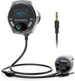 Bluetooth Aux Adapter for Car, Aux Bluetooth Receiver with USB Car Charger, Support Music/Hands-Free Calling/Home Stereo, Enhanced Mic/LED Display