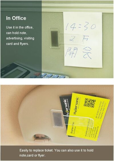 Hypersonic Car Windshield Parking Tickets Holder Transparent Auto Accessories Clip 2PCS - Image 4