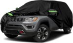 Waterproof Car Covers Replace for 2007-2025 Jeep Compass, 6 Layers All Weather Custom-fit Car Cover with Zipper Door & Windproof Bands for Snow Rain Dust Hail Protection (Compass)