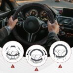 Car Steering Wheel Cover, Steering Wheel Protector, Universal 14.5-15 Inch Microfiber Leather Breathable Auto Steering Wheel Covers, Carbon Fiber Steering Wheel Cover for Women Men (Black) - Image 7