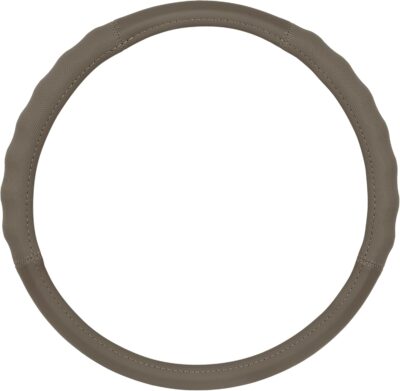 Motor Trend Soft Touch Leather Beige Steering Wheel Cover with Grooves, Advanced Traction Universal Fit for Standard Sizes 14.5 15 15.5 inches - Image 8