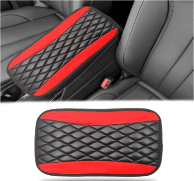 Moly Magnolia Car Center Console Cushion Pad, Universal Leather Waterproof Armrest Seat Box Cover Protector,Comfortable Car Decor Accessories Fit for Most Cars, Vehicles, SUVs (Red) - Image 9