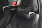 2PCS Leather Car Seat Pillow Breathable Car Head Neck Rest Cushion Headrest Auto Car Safety Pillow Neck Pillow (Black) - Image 2