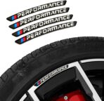 4PCS 3D Wheel hub Stickers Decorative Stickers M Sticker car Logo Badge Stickers Aluminum Alloy Material（Black）