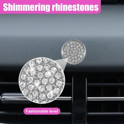 YoRise 4PCS Bling Car Hooks, Crystal Rhinestone Car Storage Hook with Self-Adhesive Backing, Multi-Function Dashboard Hooks, Hanging Mini Hook for Vehicle Cable Keys Sunglasses Hat (White) - Image 5