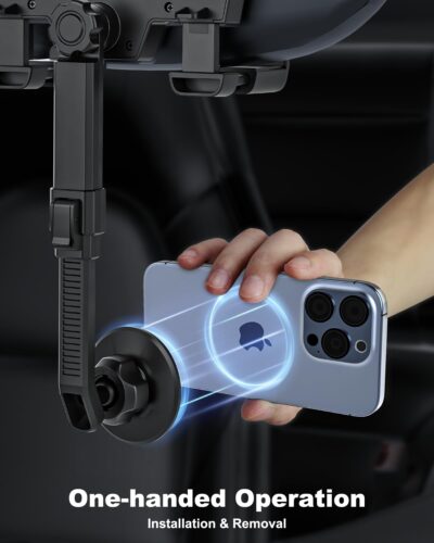 for MagSafe Car Mount Rearview Mirror [24 Strong Magnet] Magnetic Phone Holder for Car Rear View Mirror [4 Clip Stable] Phone Holders for Your Car for iPhone Air 17 Pro Max 16 15 14 13, All Smartphone - Image 2
