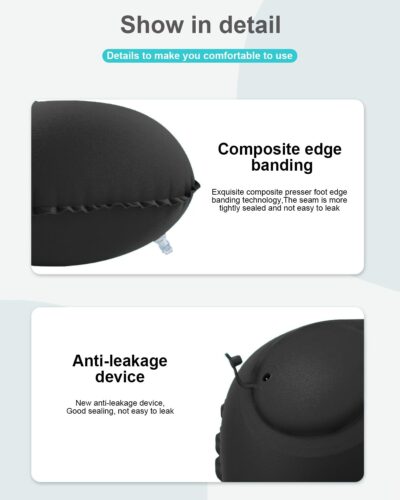 Inflatable U-Shaped Neck Pillow–Auto-Inflating, Portable Travel Pillow for Neck Support, Perfect for Flights and Outdoor Adventures Black LCC1258-03 - Image 5