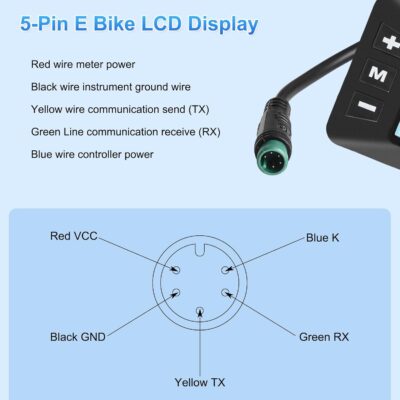 E Bike Display Ebike Screen GD01 Waterproof 5 Pin Electric Bicycle Lcd Display Control Monitor For 24V 36V 48V E-Bike Replacement Part - Image 4