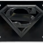 Elektroplate Officially Licensed DC Comics Superman All-Metal Black Decorative Front Plate with 3D Emblem | Weatherproof Automotive Accessory for Cars, SUVs, Trucks (12" x 6")