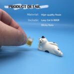 Cute Cat and Beer Car Dashboard Decor, Funny Rear View Mirror Ornament Car Dash Decorations Interior Accessories for Home Office Fairy Garden Landscape Decor - Image 4