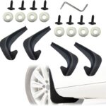 4PCS Car Mud Flaps, Black Mud Flaps Splash Guards, Front & Rear Side Mud Guard, No Drilling Mudguards Fenders Car Exterior Accessories Universal for Most Cars, Truck Vehicle