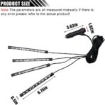 1 Pack 12V Car Interior LED Strip Light, 4 in1 Under Dash Ambient Lighting Kit, 36 LED Auto Interior Decorative Lamp Car Atmosphere Neon Night Light with Cigarette Adapter Plug (Blue) - Image 2