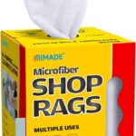 Shop Rags, 100 Sheets Microfiber Cleaning Cloth Commercial Grade Washcloths Lint-Free Bulk Shops Towels for Cars Mechanic Restaurant Garage Housekeeping, 11"x 9", White