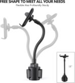 Esoulk Car Cup Phone Holder, Car Phone Holder Cup Holder with 11” Long Arm, Goose Neck Cupholder Phone Holder, Adjustable Phone Holder for Car, Universal Cup Holder for Car, Cup Cradle - Image 5