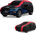 SUV Car Cover Custom Fit for BMW X5, Mercedes-Benz GLE, Audi Q7/SQ7, Car Cover Waterproof All Weather Outdoor Protection with Red Strip Design