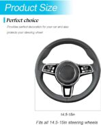 Bling Car Steering Wheel Cover, 15 Inch Crystal Rhinestones Elastic Stretch Breathable Vehicle Steering Wheel Protector for Women Girls, Universal Auto Interior Accessories (Black) - Image 2