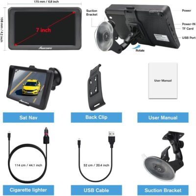 GPS Navigator for Car Truck 7 inch Touch Screen,2025 North America Maps Free Lifetime Updates,Turn-by-Turn Voice Guidance, Speed & Red Light Warning - Image 7