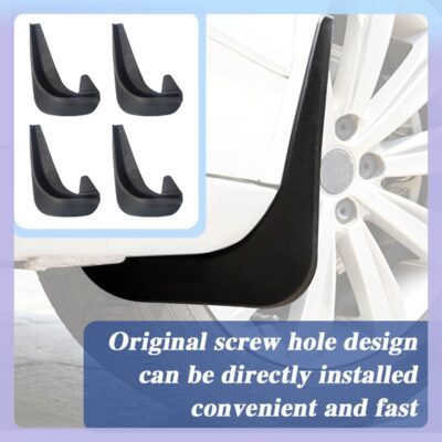 4PCS Car Mud Flaps, Black Mud Flaps Splash Guards, Front & Rear Side Mud Guard, No Drilling Mudguards Fenders Car Exterior Accessories Universal for Most Cars, Truck Vehicle - Image 5