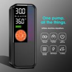 Portable Tire Inflator Air Compressor, 150 PSI Cordless Air Pump, 6000mAh Battery & 12V Car Outlet, Digital Pressure Gauge, Auto Shut-Off, Fast 24L/Min, LED Light, 4 Preset Modes for Car, Bike, Balls - Image 2