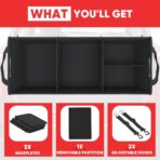 Simniam Large Trunk Organizer for Car, Foldable Multi Compartment Car Trunk Organizer with 2 Retractable Straps, Suitable for All Kinds of Cars, SUV, Minivan - 4 Compartments Red - Image 9