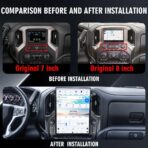 15.6 Inch Touch Screen Android Car Radio for GMC Sierra Chevrolet Silverado 2019 2020 2021 2022 2023 Head Unit Wirless Carplay GPS Navigation Screen Upgrade Multimedia Player Android Auto - Image 2