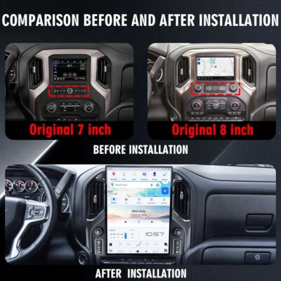 15.6 Inch Touch Screen Android Car Radio for GMC Sierra Chevrolet Silverado 2019 2020 2021 2022 2023 Head Unit Wirless Carplay GPS Navigation Screen Upgrade Multimedia Player Android Auto - Image 2