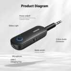 UGREEN Bluetooth Transmitter Receiver for 2 AirPods or BT Devices, Bluetooth Wireless Transmitter for Headphones, 3.5mm Aux Audio Jack Adapter for in-Flight TV Car Home Stereo System - Image 6