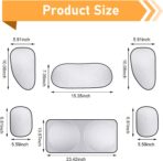 6PCS Reflective Car Windshield Sunshade Kit, Foldable Magnetic Side Window Shade with Storage Bag, Silver Coated UV Protection Heat Shield, Universal Auto Privacy Cover for Baby Camping Napping - Image 2
