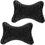Car Neck Pillow for Neck Pain Relief for Dark Gray Black Leopard Cheetah Print for Men Women Adults Kids Travel Outdoor Office