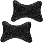 Car Neck Pillow for Neck Pain Relief for Dark Gray Black Leopard Cheetah Print for Men Women Adults Kids Travel Outdoor Office