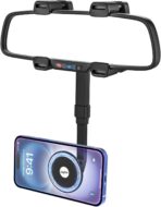 for MagSafe Car Mount Rearview Mirror [24 Strong Magnet] Magnetic Phone Holder for Car Rear View Mirror [4 Clip Stable] Phone Holders for Your Car for iPhone Air 17 Pro Max 16 15 14 13, All Smartphone