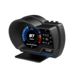 OBD2 Gauge Display, Heads Up Display for Cars, Digital Speedometer for Car with Water Temperature, Voltage, Fuel Consumption, RPM, Overspeed Alarm,obd2 Gauge Speedometer Suitable for All Car