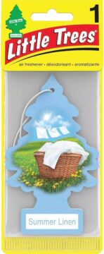 Little Trees Cardboard Hanging Car, Home & Office Air Freshener, Summer Linen (Pack of 12) - Image 2