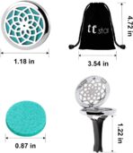 ttstar Car Diffuser Vent Clip - 30mm Aromatherapy Essential Oil Car Diffuser Vent Clips with 36 Refill Pads (3 Lotus Vent Clips, Metal) - Image 2