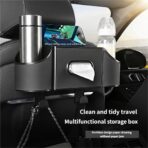 Backseat Car Organizer, 4-in-1 Car Organizer Back Seat with Cup Holder & Tissue Box, Multi-Pocket Car Back Seat Organizer for Phone, Drinks, Travel & Daily Use (Black) - Image 6