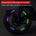 20Pcs Car Wheel Hub Reflective Sticker,Reflective PVC Wheel Eyebrow Stickers, Night Safety Warning, Anti-Scratch, Waterproof, Outdoor Use - Image 3
