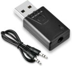 USB Bluetooth 5.4 Adapter for Car, Bluetooth Music Receiver Plug & Play, 3.5mm AUX Jack Car Kit Built-in Microphone for Hands-Free Calling Compatible with Speakers/Home Stereo,USB-Powered