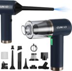 Car Vacuum Handheld Vacuum Portable Cordless, 18000Pa 5 in 1, 100W Brushless Motor, High Power Vacuum Cleaner with Window Breaker Hammer, LED Light, Multi-Nozzles for Car, Home, Pet, Office