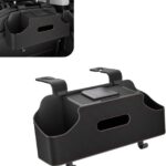 1 PC Car Seat Back Organizer, Car Back Seat Multi-Function Storage Box with 2 Drink Cup Holders, 11.42" x 3.35" Leather Tissue Organizer, Universal for Most Cars, Trucks, SUVs (Black)