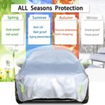 Half Car Cover All Weather Car Body Cover Sunshade Cover Snow Cover Waterproof Snowproof Universal 210D Oxford Fabric (Fit SUV Length 174'' to 189'') - Image 5