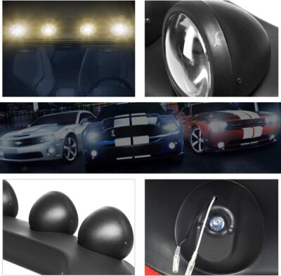 PM PERFORMOTOR Universal 39" W x 10" D x 6" H Roof Mounted Fog Lights Lamps+Switch+Bulbs,Clear Lens - Image 4
