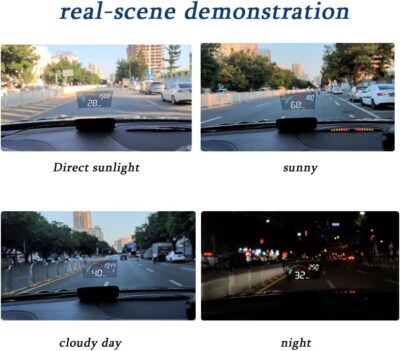 Car Heads up Display for Audi S3 S4 S6 S8 V8 Long RS 3 Fox 5000 Sedan, Digital HUD Speedometer with Real-Time Speed Display, USB Cable Plug and Play, Windshield Projector - Image 6