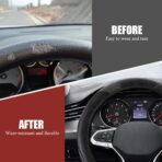 Car Steering Wheel Cover, Steering Wheel Protector, Universal 14.5-15 Inch Microfiber Leather Breathable Auto Steering Wheel Covers, Carbon Fiber Steering Wheel Cover for Women Men (Black) - Image 5