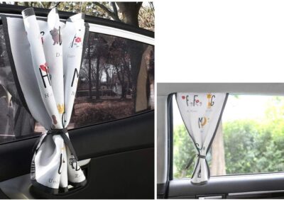 Magnetic Car Sun Shade Curtain for Side Window – Sun Blocker and UV Protector for Baby, Kids, and Pets – Universal Fit with Built-in Magnets for Steel-Framed Door (Be-Kids Alphabet) - Image 4
