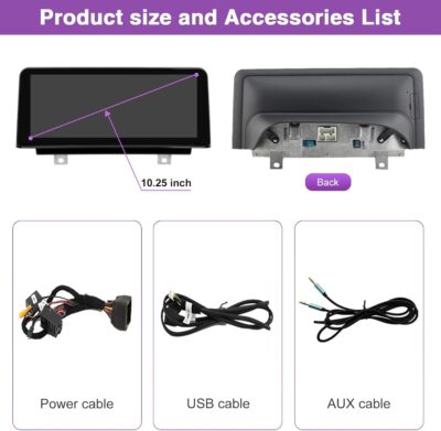 NINETOM 10.25 inch Touchscreen Wireless CarPlay Android Auto Multimedia Car Radio Receiver Compatible with BMW 3/4 Series NBT System, F30/F31/F32/F33/F34/F35/F36 (2013-2016) - Image 6