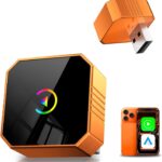 2026 Upgrade Mini Wireless CarPlay Adapter for CarPlay & Android Auto, Plug & Play, Fast, Auto Connect, No Latency 2in1 Car Play Wireless Adapter for iPhone iOS 10+ Android 11+ Information Display