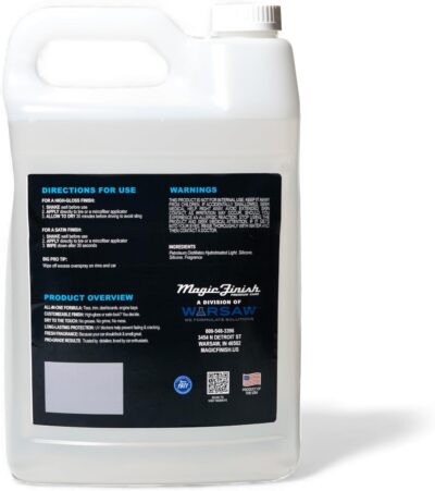 Magic Finish Tire Shine (1 Gallon) – Silicone-Based Tire Dressing for Long-Lasting Wet Look – High-Gloss Car Cleaning Supplies for Pro Detailing Results - Image 9
