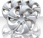 Auto Reflections Set of 4 15" 5 Twisted Spoke Wheel Covers for Honda Civic 2013-2015 - Silver Bolt On