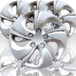 Auto Reflections Set of 4 15" 5 Twisted Spoke Wheel Covers for Honda Civic 2013-2015 - Silver Bolt On